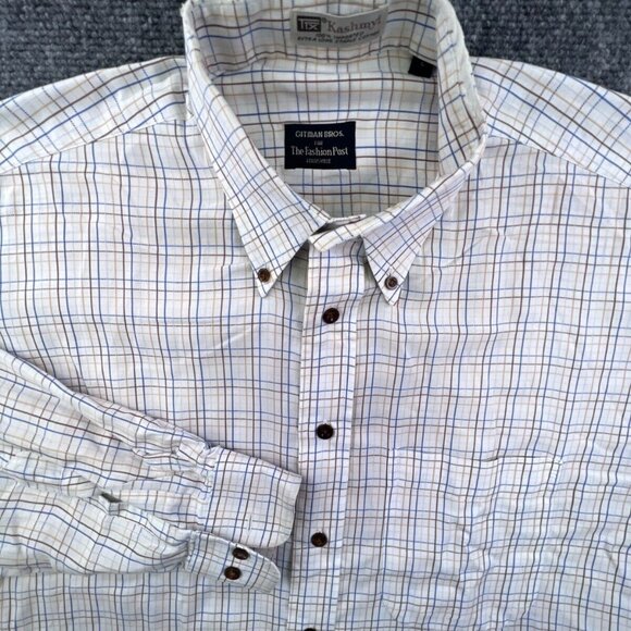 Gitman Bros Button Up Shirt White Fashion Post Louisville Large White Check - Picture 1 of 16